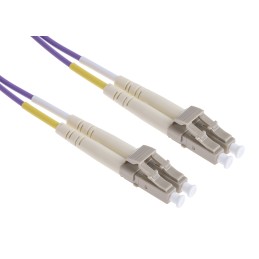 1 pcs - RS PRO LC to LC Duplex Multi Mode OM3 Fibre Optic Cable, 50/125μm, Purple, 1m