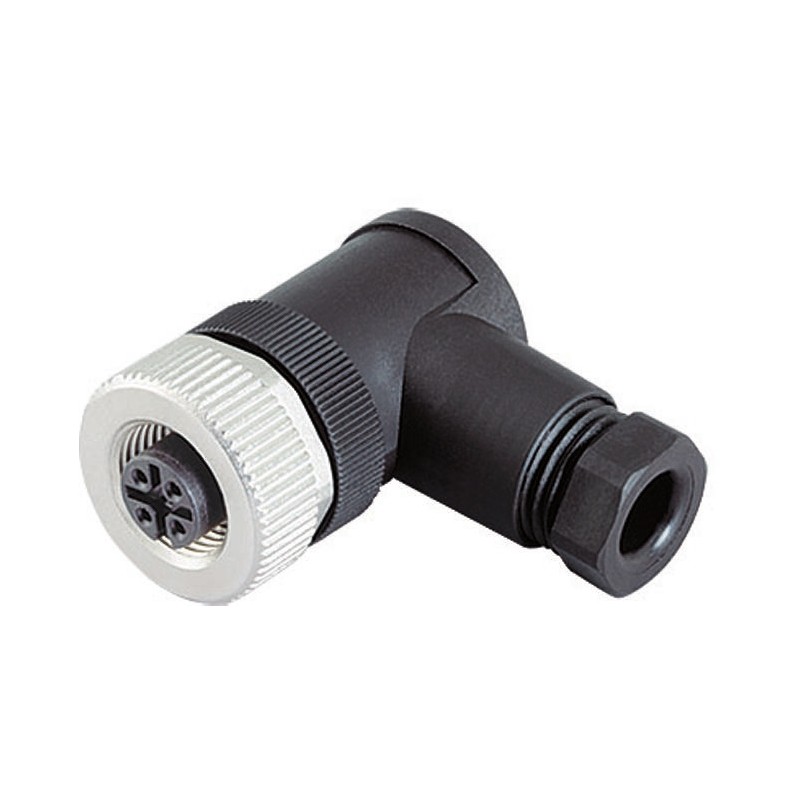 1 pcs - Binder Circular Connector, 5 Contacts, Cable Mount, M12 Connector, Plug, Female, IP67, 713 Series