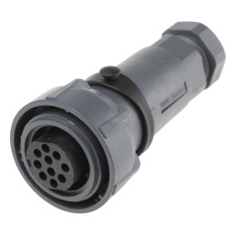 1 pcs - Bulgin Circular Connector, 10 Contacts, Cable Mount, Socket, Female, IP66, IP68, IP69K, Buccaneer 7000 Series