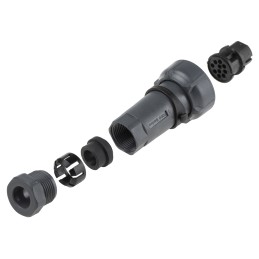 1 pcs - Bulgin Circular Connector, 10 Contacts, Cable Mount, Socket, Female, IP66, IP68, IP69K, Buccaneer 7000 Series