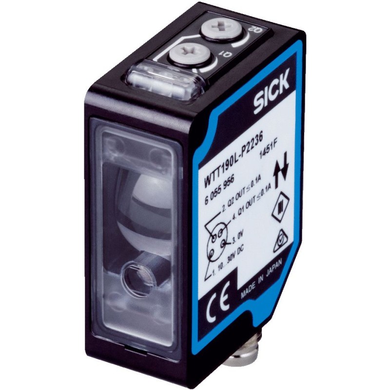 1 pcs - Sick Background Suppression Photoelectric Sensor, Block Sensor, 200 mm - 2.5 m Detection Range