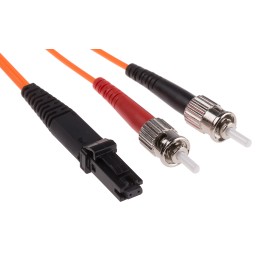 1 pcs - RS PRO MT-RJ to ST Duplex Multi Mode OM1 Fibre Optic Cable, 62.5/125μm, Orange, 2m