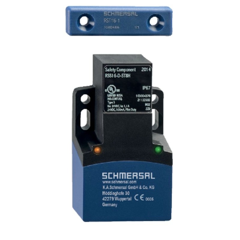 1 pcs - Schmersal Non-Flush RFID Non-Contact Safety Switch, 24V dc, Thermoplastic Housing, M12
