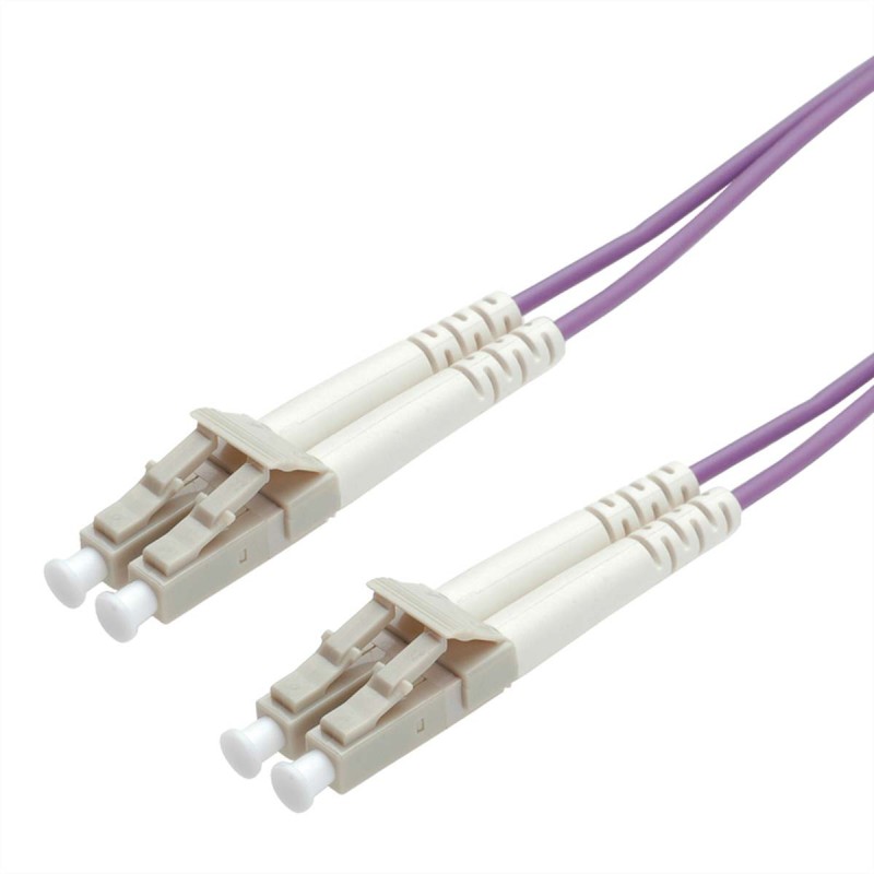 1 pcs - Roline LC to LC Duplex OM4 Fibre Optic Cable, 50/125μm, Violet, 3m