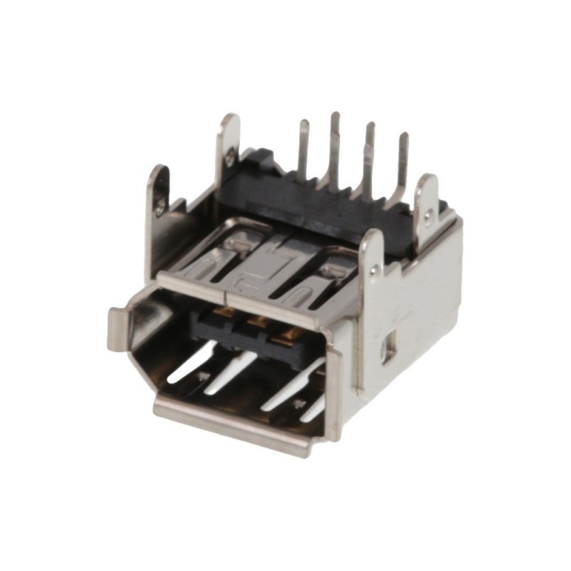 1 pcs - Molex 6 Way Right Angle Through Hole Firewire Connector, Socket