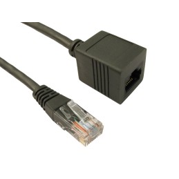 1 pcs - RS PRO Cat5e Straight Male RJ45 to Straight Female RJ45 Ethernet Cable, UTP, Grey PVC Sheath, 500mm