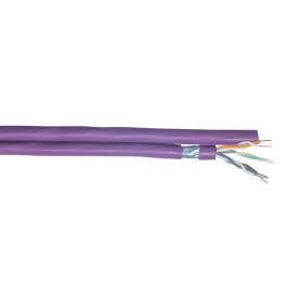 1 Reel of 100 M - CAE Cat6a Ethernet Cable, F/FTP, Purple LSZH Sheath, 100m, Low Smoke Zero Halogen (LSZH)
