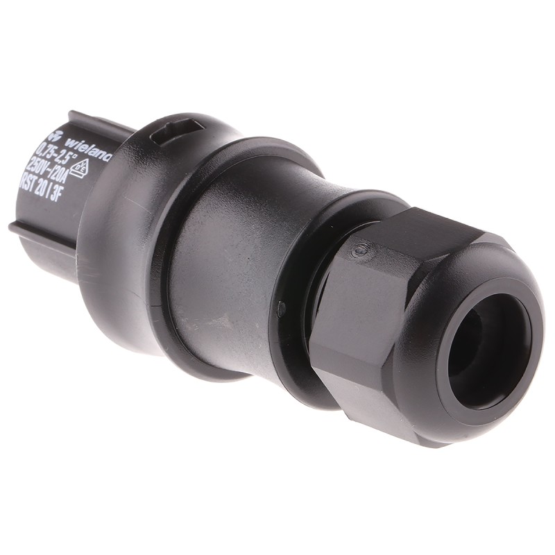 1 pcs - Wieland RST20i3 Series Circular Connector, 3-Pole, Female, Cable Mount, 20A, IP68
