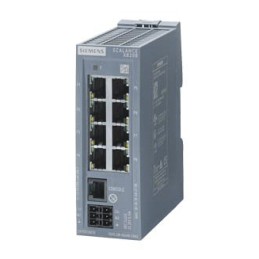 1 pcs - Siemens XB208 Series DIN Rail Mount Ethernet Switch, 8 RJ45 Ports, 10/100Mbit/s Transmission, 24V dc