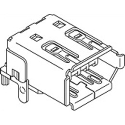 1 pcs - Molex, 53462 6 Way Right Angle Surface Mount Firewire Connector, Socket