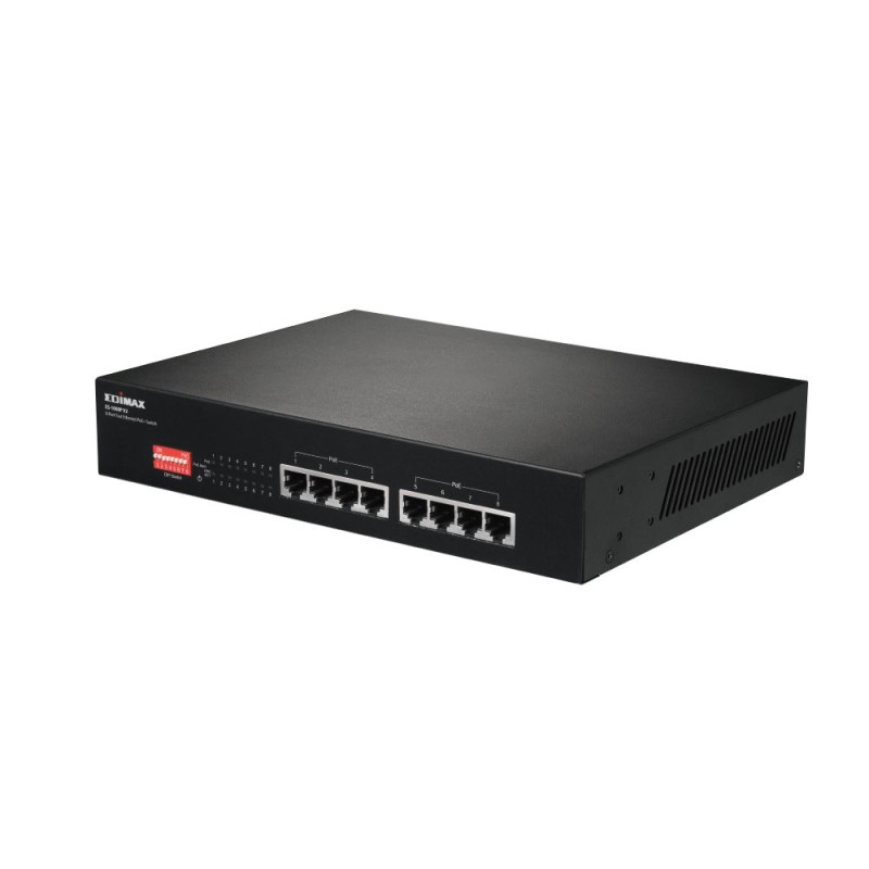 1 pcs - Edimax ES-1008P V2, Unmanaged 8 Port Ethernet Switch With PoE