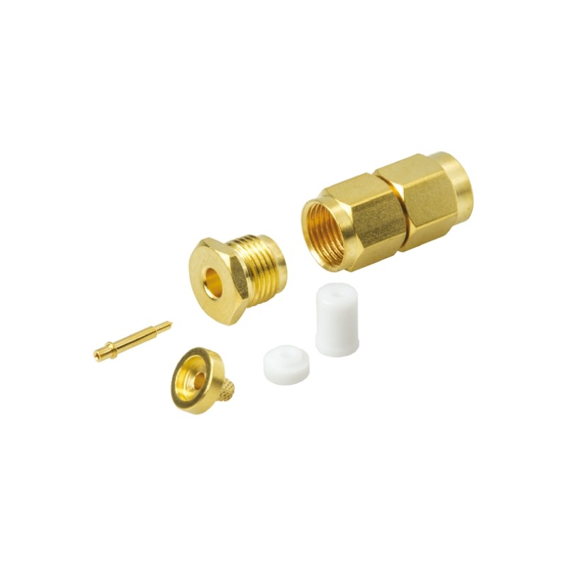 1 pcs - TE Connectivity, Plug Cable Mount SMA Connector, 50Ω, Clamp Termination, Straight Body