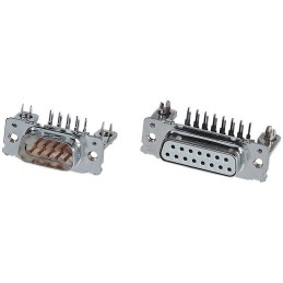 1 pcs - TE Connectivity Amplimite HD-20 9 Way Right Angle Through Hole D-sub Connector Socket, 2.74mm Pitch, with 4-40 UNC