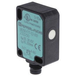 1 pcs - Pepperl + Fuchs Ultrasonic Block-Style Proximity Sensor, M8 x 1, 20 - 250 mm Detection, PNP Output, 20 -