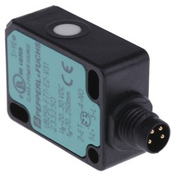 1 pcs - Pepperl + Fuchs Ultrasonic Block-Style Proximity Sensor, M8 x 1, 20 - 250 mm Detection, PNP Output, 20 -