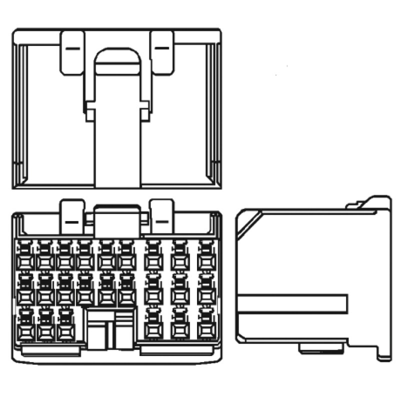 1 pcs - TE Connectivity MULTILOCK 040 II Series Right Angle Through Hole Mount PCB Socket, 48-Contact, 3-Row, 3.5mm Pitch,