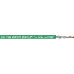 1 Reel of 100 M - Lapp Cat5e Ethernet Cable, Tinned Copper Braid, Green, 100m