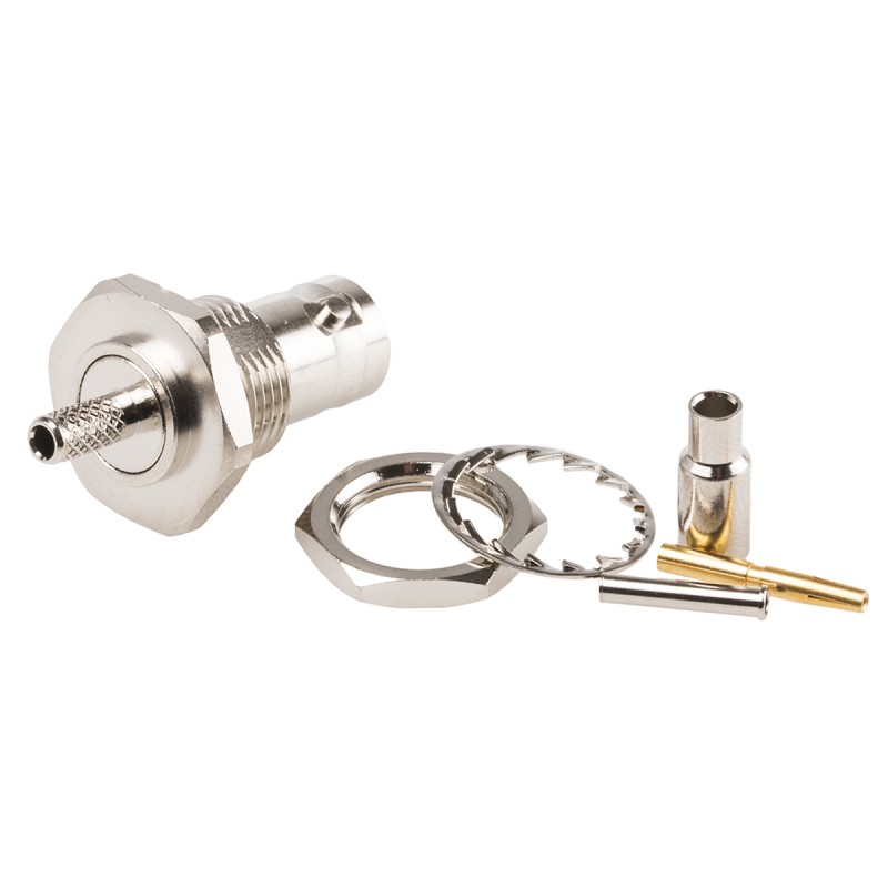 1 pcs - TE Connectivity, jack Panel Mount BNC Connector, 50Ω, Crimp Termination, Straight Body