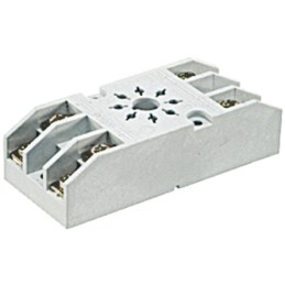 1 pcs - Relpol 8 Pin 300V ac DIN Rail, Panel Mount Relay Socket, for use with R15 Series DPDT Relay