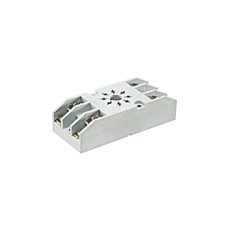 1 pcs - Relpol 8 Pin 300V ac DIN Rail, Panel Mount Relay Socket, for use with R15 Series DPDT Relay