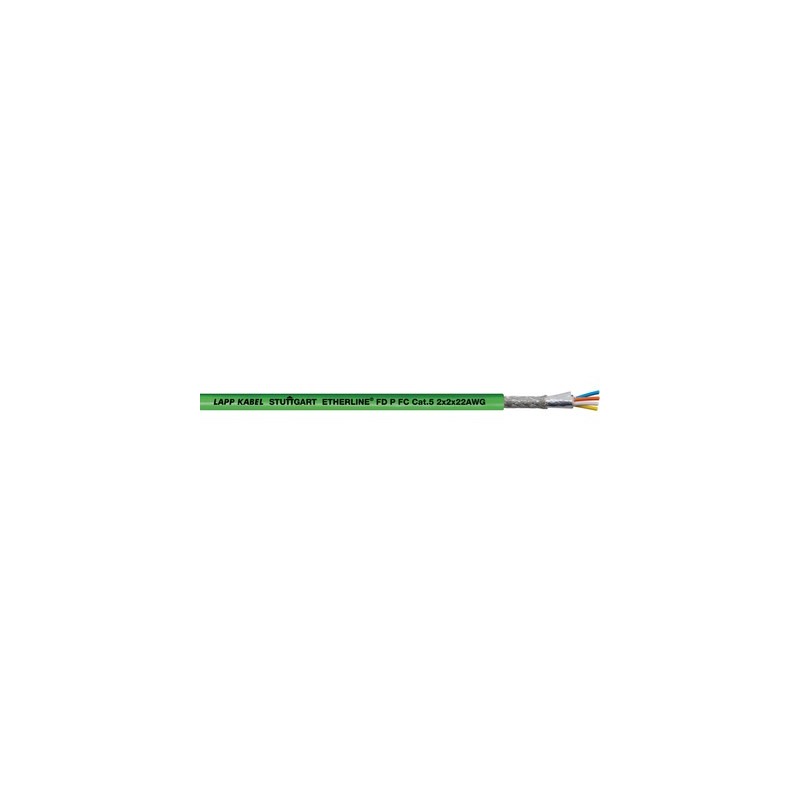 1 Reel of 100 M - Lapp Cat5 Ethernet Cable, Tinned Copper Braid, Green, 100m