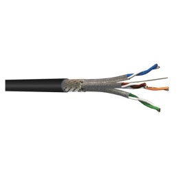 1 Reel of 100 M - S2Ceb-Groupe Cae Cat6a Ethernet Cable, S/FTP, Black PUR Sheath, 100m, IEC 60332-1