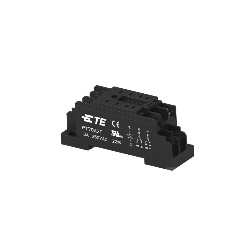 1 pcs - TE Connectivity 2071566 8 Pin 250V DIN Rail Relay Socket, for use with Relay