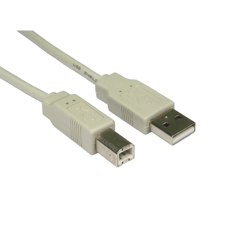 1 pcs - RS PRO USB 2.0 Cable, Male USB A to Male USB B Cable, 1.8m
