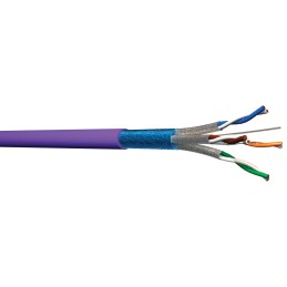 1 Reel of 100 M - CAE Cat6a Ethernet Cable, F/FTP, Purple LSZH Sheath, 100m, Low Smoke Zero Halogen (LSZH)