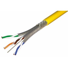 1 Reel of 100 M - CAE Cat7a Ethernet Cable, S/FTP, Yellow LSZH Sheath, 100m, Flame Retardant, Low Smoke Zero Halogen (LSZH)