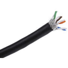 1 Reel of 100 M - RS PRO Cat7 Ethernet Cable, SF/FTP, Black PVC Sheath, 100m