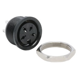 1 pcs - RS PRO 4 Pole Din Socket, 4A, 100 V ac, Female, Panel Mount