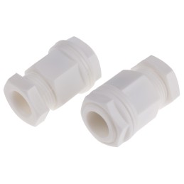 5 pcs - RS PRO White Plastic Cable Gland, M20 Thread, 8mm Min, 13mm Max, IP55