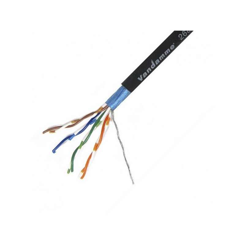 1 Reel of 100 M - Van Damme Cat5e Ethernet Cable, F/UTP, Black PVC Sheath, 100m