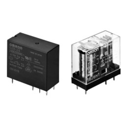 1 pcs - Omron PCB Mount Latching Power Relay, 24V Coil, 5A Switching Current, DPDT
