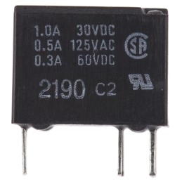 1 pcs - Omron PCB Mount Signal Relay, 12V dc Coil, 2A Switching Current, SPDT