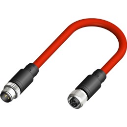 1 pcs - RS PRO Straight Female 4 way M12 to Straight Male M12 Sensor Actuator Cable, 1m