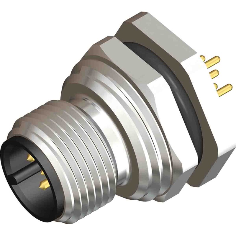 1 pcs - RS PRO Circular Connector, 5 Contacts, Rear Mount, M12 Connector, Plug, Male, IP67