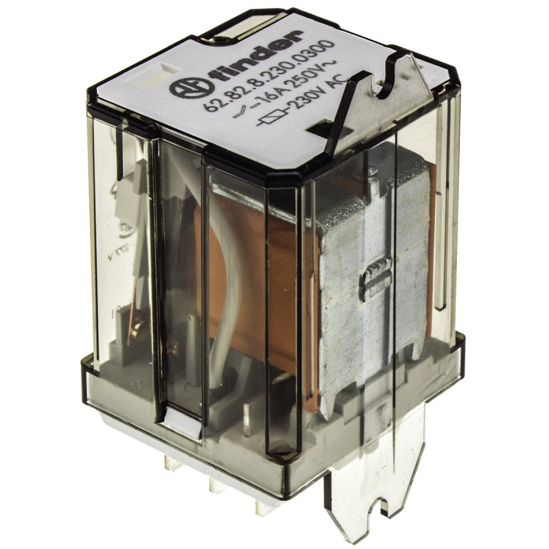 1 pcs - Finder Flange Mount Non-Latching Relay, 230V ac Coil, DPST