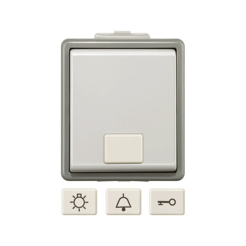 1 pcs - Siemens Grey Push Button Light Switch, 1 Way, 1 Gang, Delta