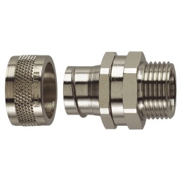 2 pcs - Flexicon Straight, Conduit Fitting, 32mm Nominal Size, M32, Nickel Plated Brass