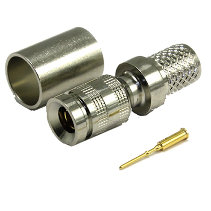 1 pcs - COAX Connectors, Plug Cable Mount 1.0/2.3 Connector, 75Ω, Crimp Termination, Straight Body