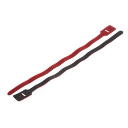 10 pcs - RS PRO Cable Tie, Hook and Loop, 325mm x 25 mm, Red Nylon