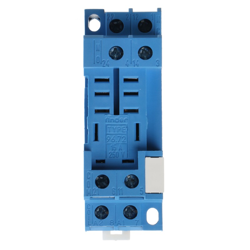 1 pcs - Finder 96 250V ac DIN Rail Relay Socket, for use with 56.32