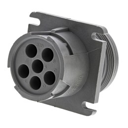 1 pcs - Deutsch Circular Connector, 6 Contacts, Cable Mount, Socket, Male, IP67, HD10 Series