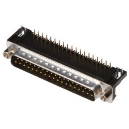 1 pcs - ASSMANN WSW A-DS 9 Way Right Angle Through Hole D-sub Connector Plug, 2.77mm Pitch, with 4-40 UNC Screwlocks