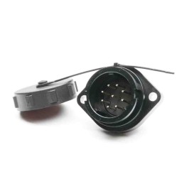1 pcs - RS PRO Circular Connector, 9 Contacts, Flange Mount, Plug, Male, IP67