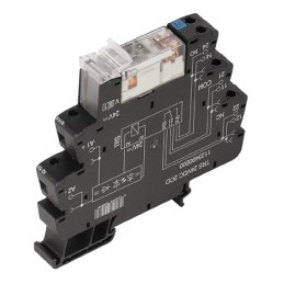 1 pcs - Weidmuller TRS Series Interface Relay, DIN Rail Mount, 120V Coil, DPDT, 2-Pole