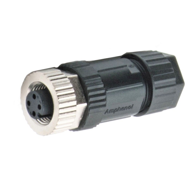 1 pcs - Amphenol Circular Connector, 8 Contacts, Cable Mount, M12 Connector, Socket, Female, IP67, M Series