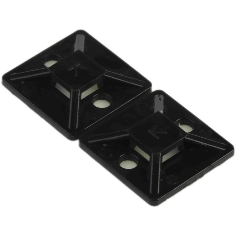 1 Bag of 50 - RS PRO Self Adhesive Black Cable Tie Mount 19.5 mm x 19.5mm, 4.6mm Max. Cable Tie Width